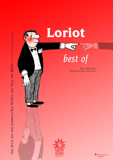 rotes Plakat mit Loriot-Figur