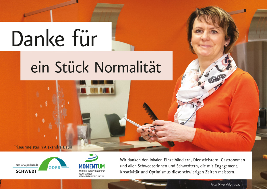 Plakat „Danke für ein Stück Normalität“