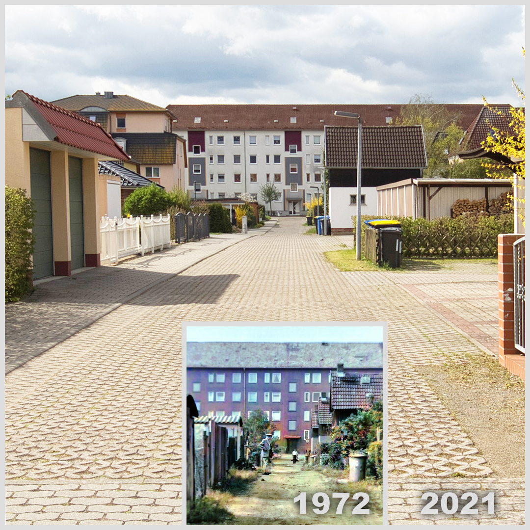 Fotopaar: Hintere Berliner Straße 1972 und 2021