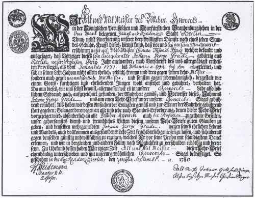 Abbildung einer alten Urkunde