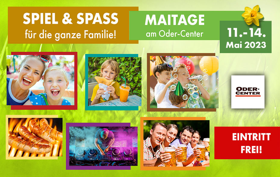 Grafik: verschiedene Fotos und Text: Spiel & Spaß für die ganze Familie. Eintritt frei!