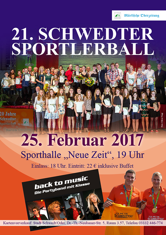 Plakat mit Gruppenfoto 2016, Bandfoto und Foto der Olympiasieger Brendel und Vandrey