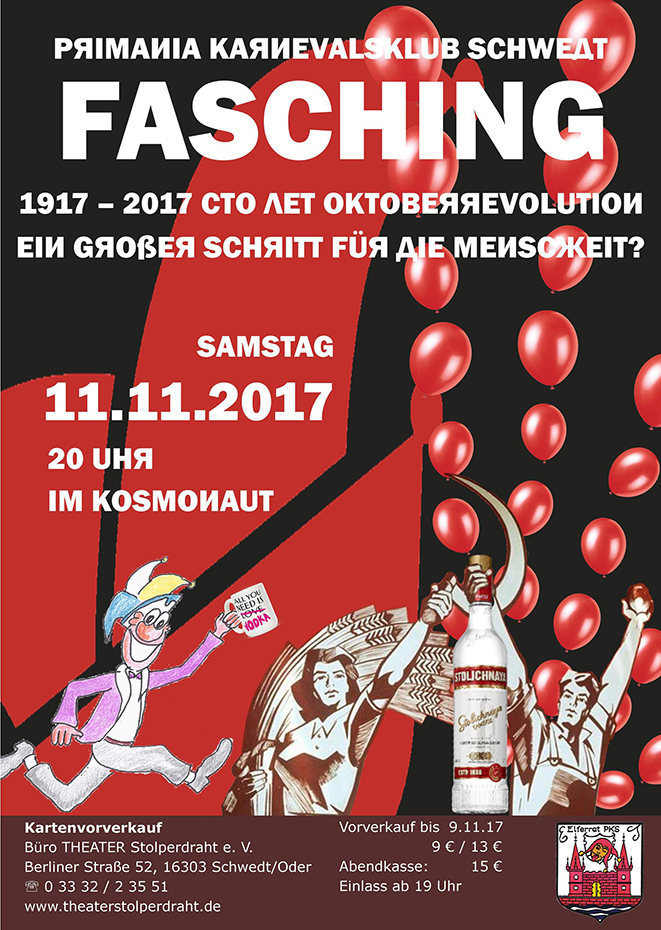 scharz-rotes Plakat mit weißer Schrift