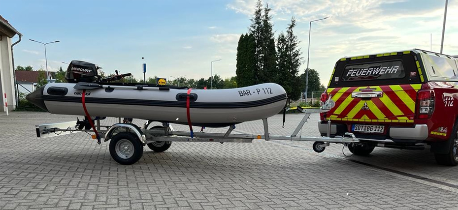 Foto: Schlauboot auf einem Trailer