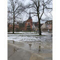 Foto vom 29. Januar 2013: Stadtpark mit Schneeresten und Pfützen
