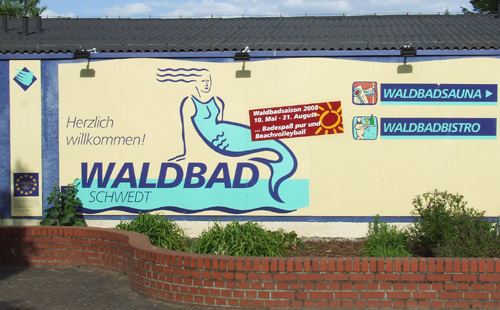 Waldbad-Eingangsschild