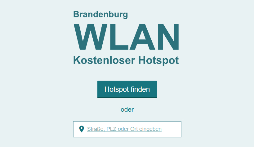 Screenshot der Website BrandenburgWLAN.de